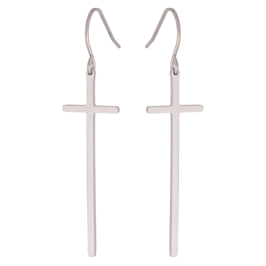 Серьги Xuping TTM Stainless Steel цвет Родий французский замок Крестики фото №1