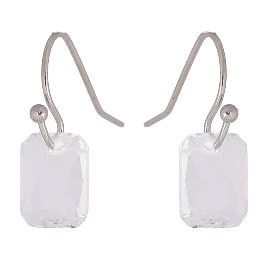 Сережки Xuping TTM Stainless Steel колір Родій французький замок «Кристали» фото №1 Сережки Xuping TTM Stainless Steel колір Родій французький замок «Кристали» фото №1