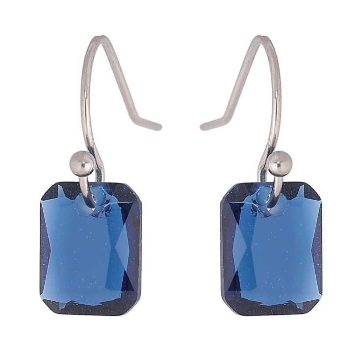 Сережки Xuping TTM Stainless Steel колір Родій французький замок «Сині кристали» фото №14 Сережки Xuping TTM Stainless Steel колір Родій французький замок «Сині кристали» фото №14