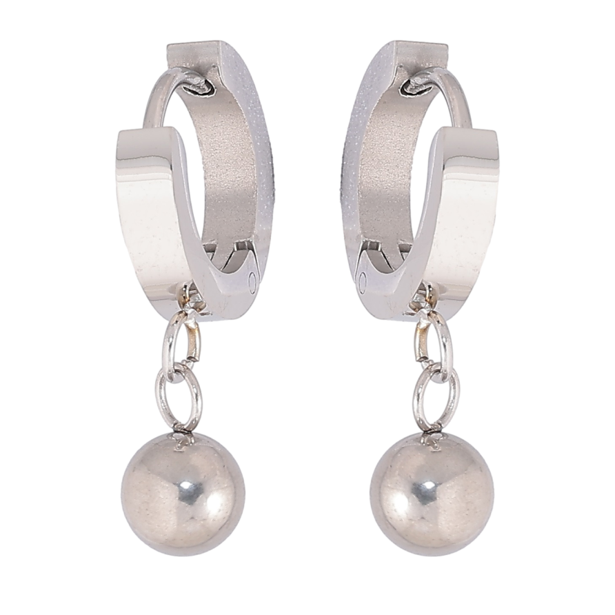 Сережки Xuping TTM Stainless Steel колір Родій підвіски на колечках «Кульки, ø 6мм» фото №1 Сережки Xuping TTM Stainless Steel колір Родій підвіски на колечках «Кульки, ø 6мм» фото №1
