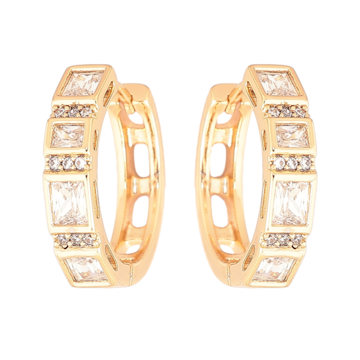 Серьги Xuping Позолота 18K колечки Инкрустация кристаллами фото №9 Серьги Xuping Позолота 18K колечки Инкрустация кристаллами фото №9