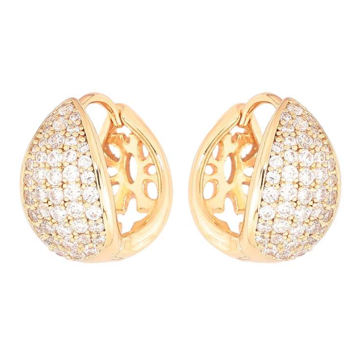 Серьги Xuping Позолота 18K колечки Инкрустация кристаллами фото №19 Серьги Xuping Позолота 18K колечки Инкрустация кристаллами фото №19