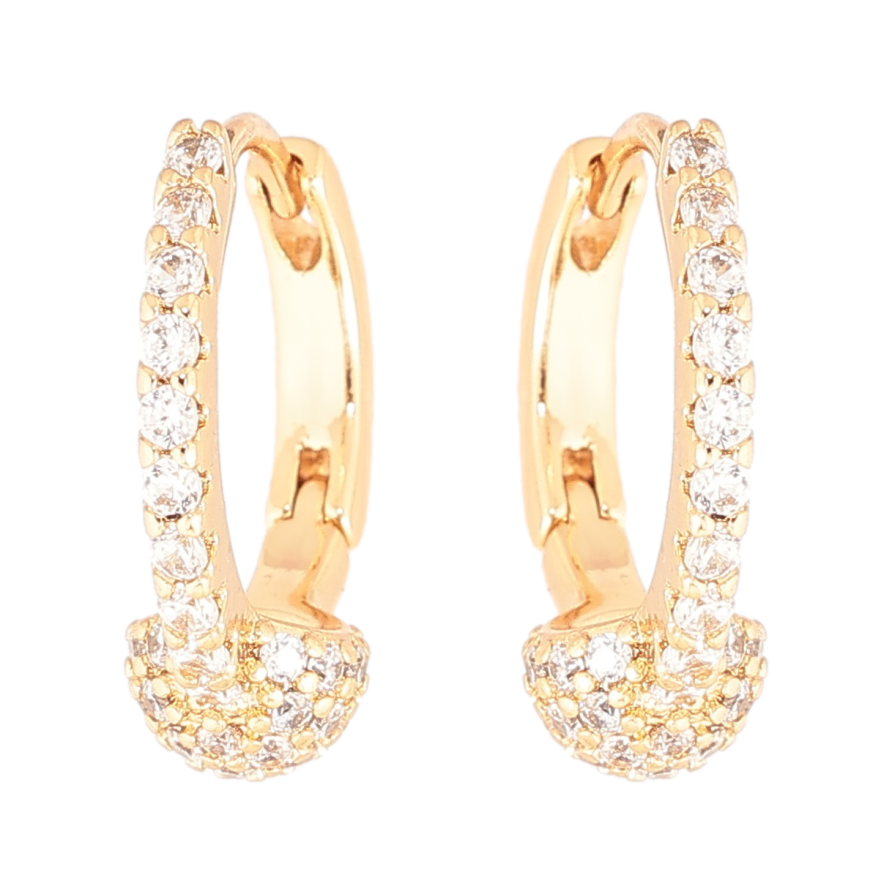 Серьги Xuping Позолота 18K колечки Инкрустация кристаллами фото №1