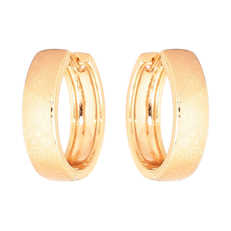 Сережки Xuping Позолота 18K колечка «Візерунок напиленням» фото №4