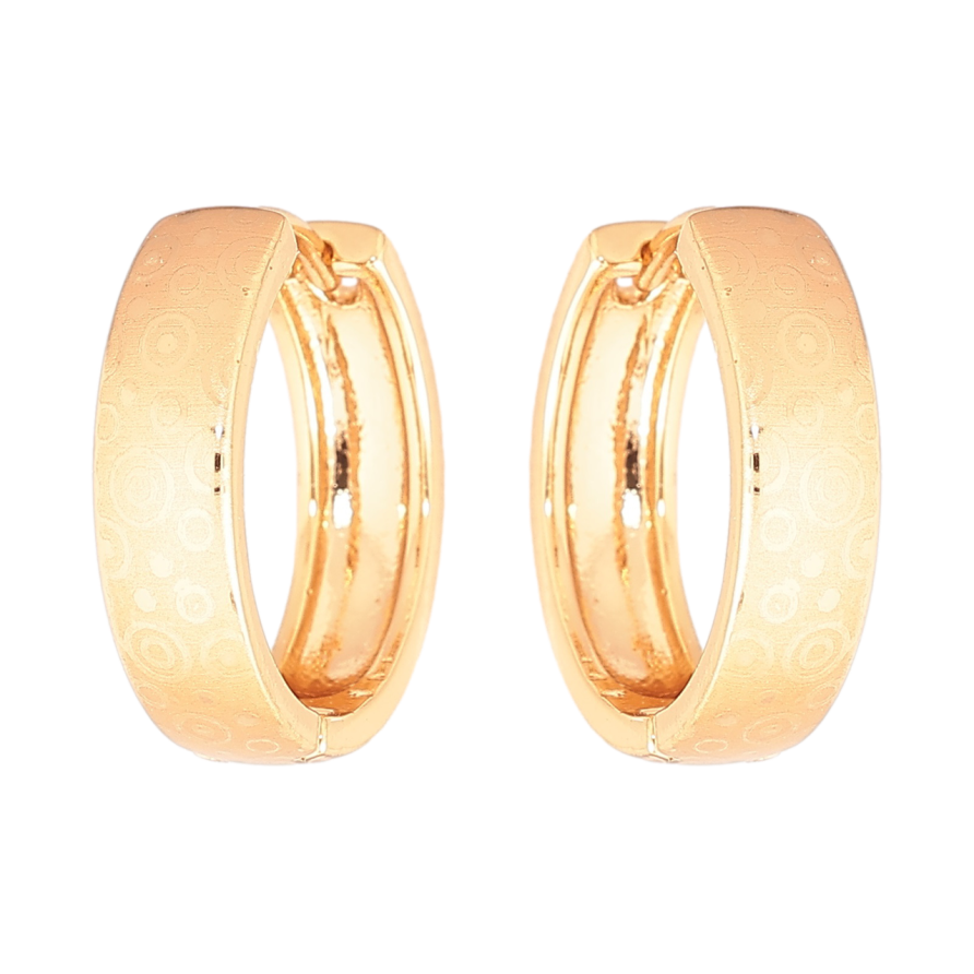 Сережки Xuping Позолота 18K колечка «Візерунок напиленням» фото №1 Сережки Xuping Позолота 18K колечка «Візерунок напиленням» фото №1