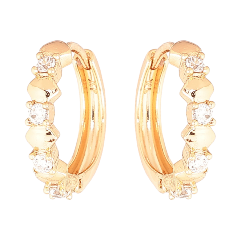 Серьги Xuping Позолота 18K колечки Узор с кристаллами фото №3