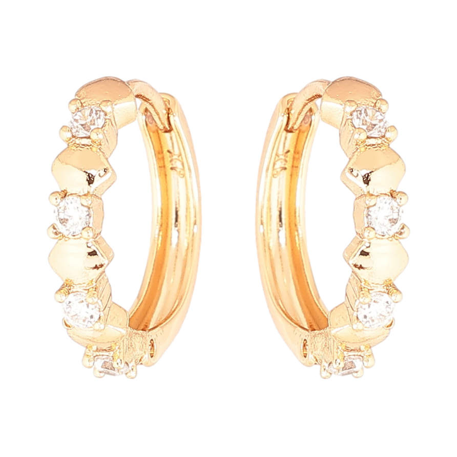 Серьги Xuping Позолота 18K колечки Узор с кристаллами фото №1
