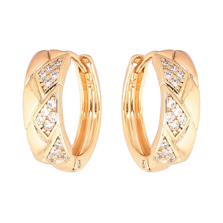 Серьги Xuping Позолота 18K колечки Узор с кристаллами фото №6 Серьги Xuping Позолота 18K колечки Узор с кристаллами фото №6