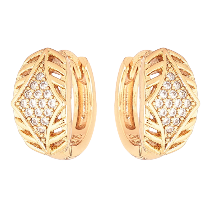 Серьги Xuping Позолота 18K колечки Декоративный узор фото №3 Серьги Xuping Позолота 18K колечки Декоративный узор фото №3