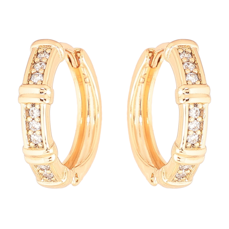 Сережки Xuping Позолота 18K колечка «Візерунок з доріжками кристалів» фото №16 Сережки Xuping Позолота 18K колечка «Візерунок з доріжками кристалів» фото №16