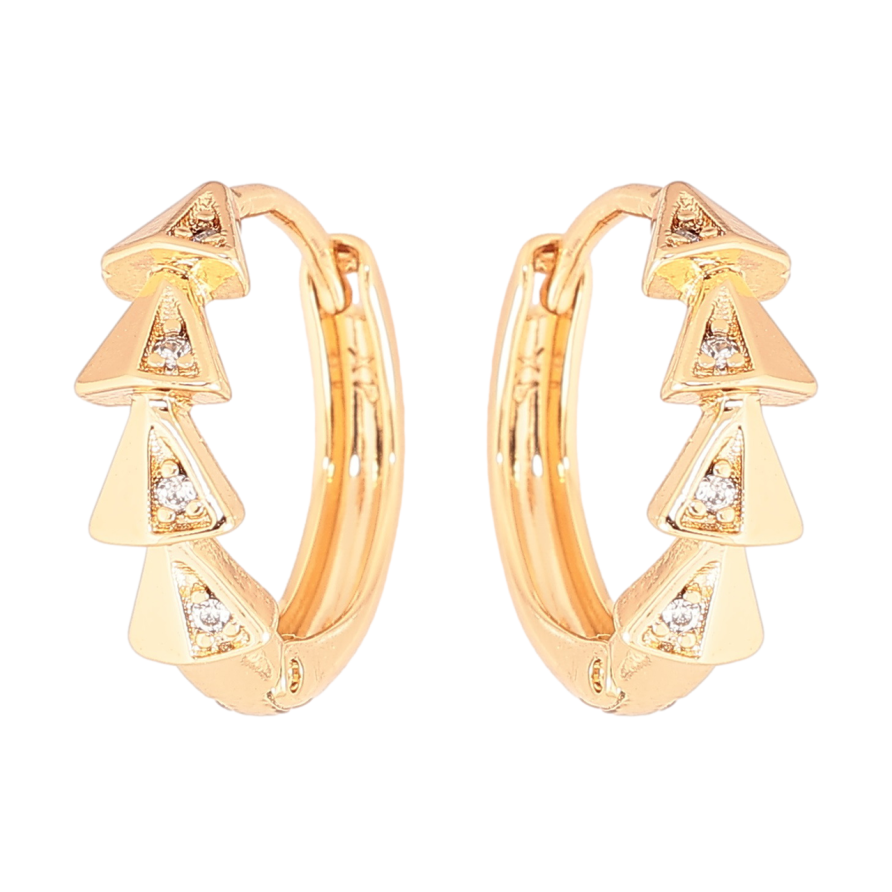 Сережки Xuping Позолота 18K колечка «Візерунок з кристалами» фото №1 Сережки Xuping Позолота 18K колечка «Візерунок з кристалами» фото №1
