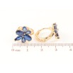 Сережки Xuping Позолота 18K колечка «Сині кришталеві квіточки» фото №2 Сережки Xuping Позолота 18K колечка «Сині кришталеві квіточки» фото №2