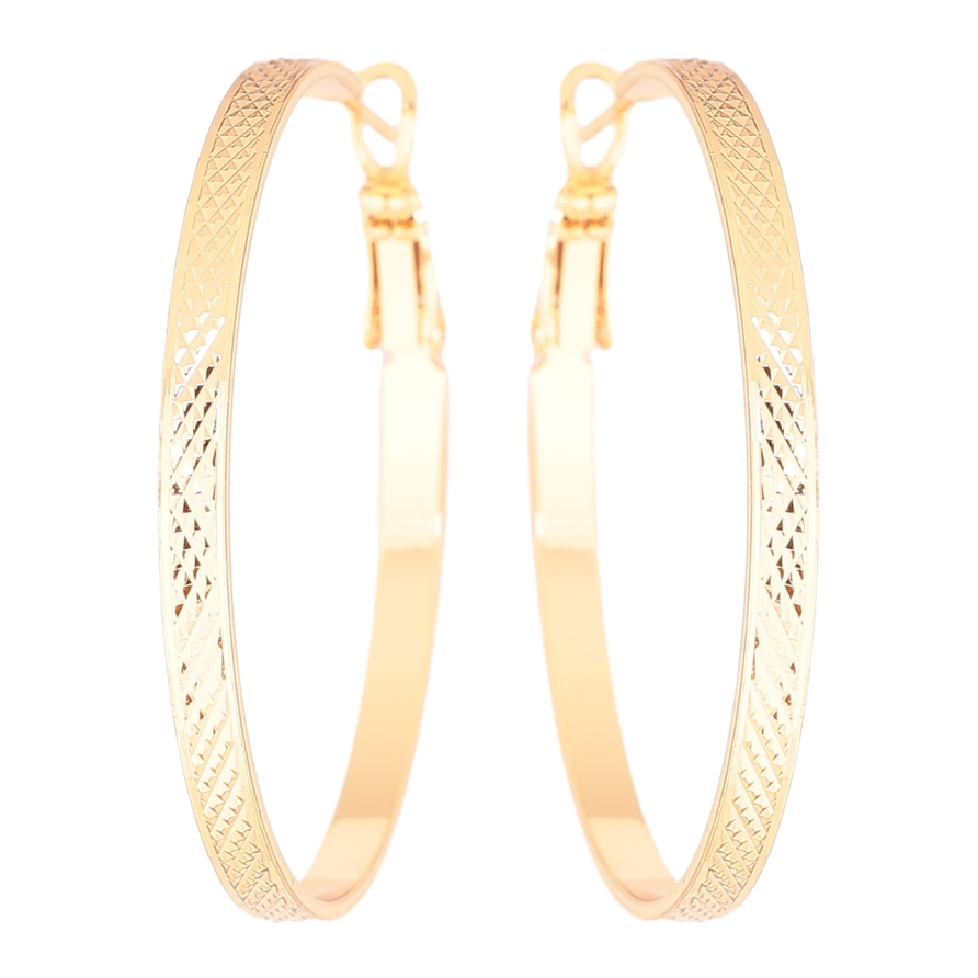 Серьги Xuping Позолота 18K кольца (конго) Декоративный узор ø 4см фото №1 Серьги Xuping Позолота 18K кольца (конго) Декоративный узор ø 4см фото №1