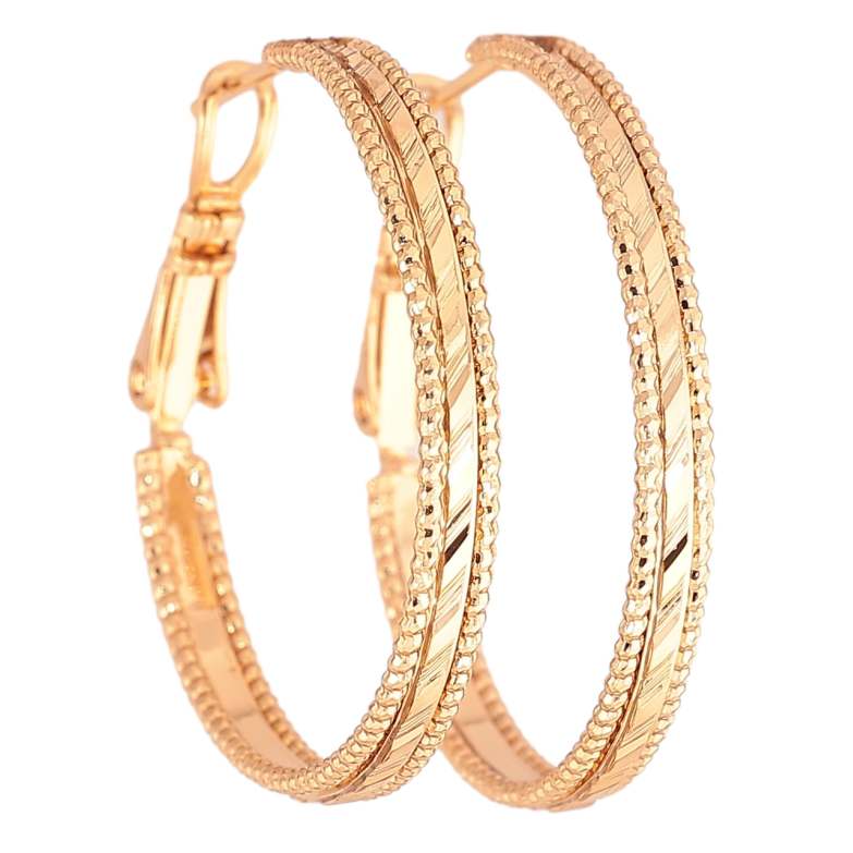 Серьги Xuping Позолота 18K кольца (конго) Декоративный узор ø 3см фото №3