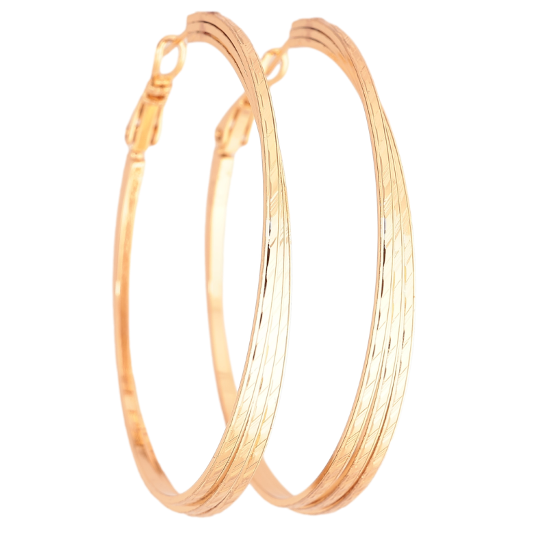 Сережки Xuping Позолота 18K кільця (конго) «Декоративний візерунок» ø 5.2см фото №19 Сережки Xuping Позолота 18K кільця (конго) «Декоративний візерунок» ø 5.2см фото №19