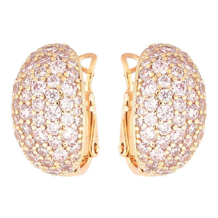 Серьги Xuping Позолота 18K итальянский замок Инкрустация розовыми кристаллами фото №21