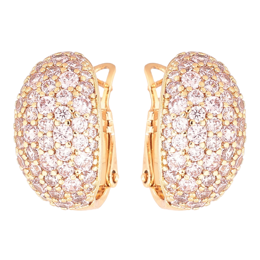 Серьги Xuping Позолота 18K итальянский замок Инкрустация розовыми кристаллами фото №1 Серьги Xuping Позолота 18K итальянский замок Инкрустация розовыми кристаллами фото №1