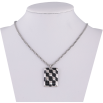 Подвеска на цепочке Xuping ТТМ Stainless Steel цвет Родий Узор черной эмалью длинна 46-51см х 2мм фото №2 Подвеска на цепочке Xuping ТТМ Stainless Steel цвет Родий Узор черной эмалью длинна 46-51см х 2мм фото №2