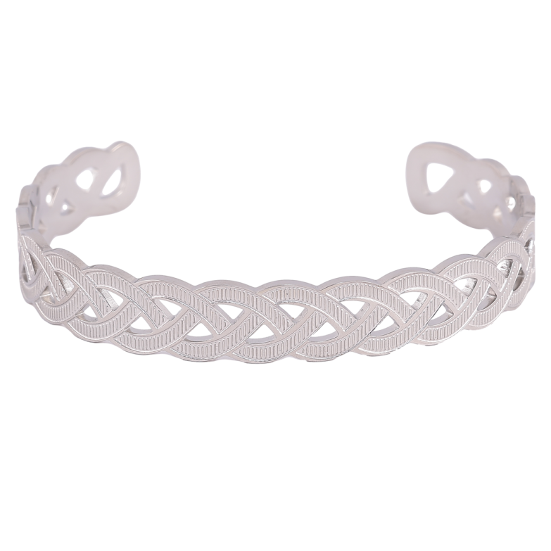 Браслет Xuping ТТМ Stainless Steel колір Родій Косичка ø 6см фото №5