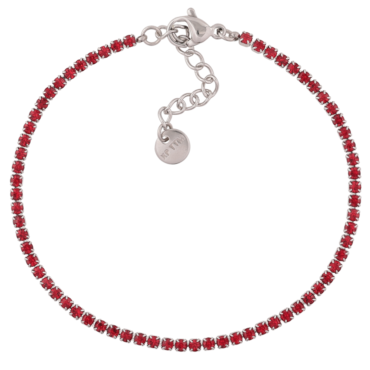 Браслет Xuping ТТМ Stainless Steel цвет Родий Дорожка красных кристаллов с доп.цеп 17.5-20.5см х 2мм фото №13