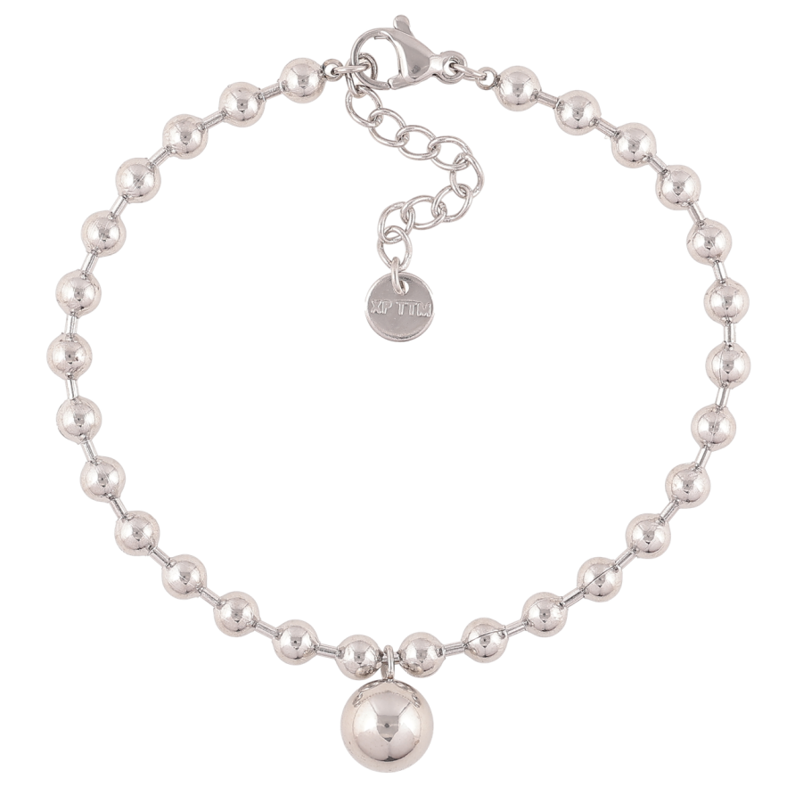 Браслет Xuping ТТМ Stainless Steel колір Родій «Ланцюжок Перлина з кулькою» з доп.ланцюжком 17-20см х 4мм фото №1 Браслет Xuping ТТМ Stainless Steel колір Родій «Ланцюжок Перлина з кулькою» з доп.ланцюжком 17-20см х 4мм фото №1