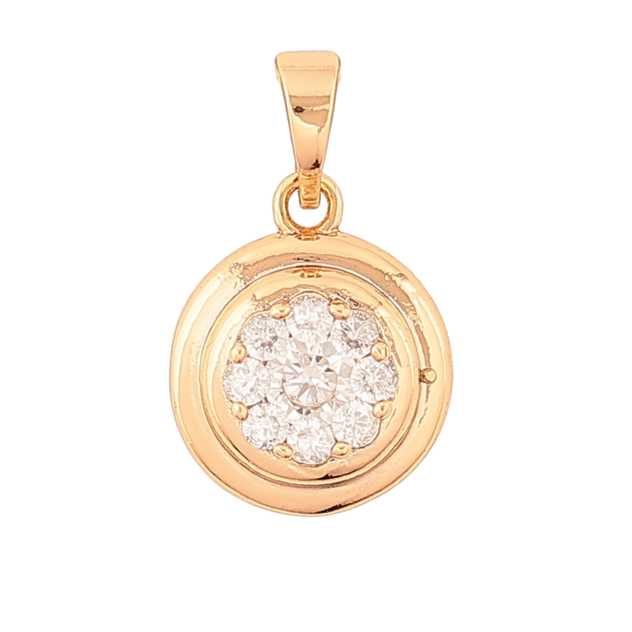 Кулон Xuping Позолота 18K «Коло з кришталевою квіточкою» для ланцюжка до 5 мм фото №1 Кулон Xuping Позолота 18K «Коло з кришталевою квіточкою» для ланцюжка до 5 мм фото №1