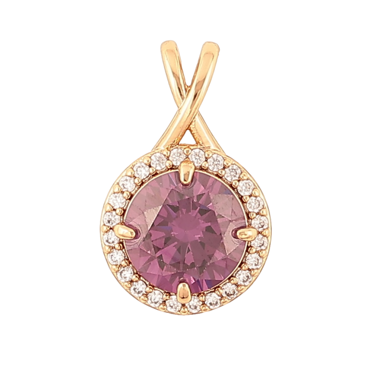 Кулон Xuping Позолота 18K Сиреневый кристалл в обрамлении для цепочки до 4мм фото №22 Кулон Xuping Позолота 18K Сиреневый кристалл в обрамлении для цепочки до 4мм фото №22