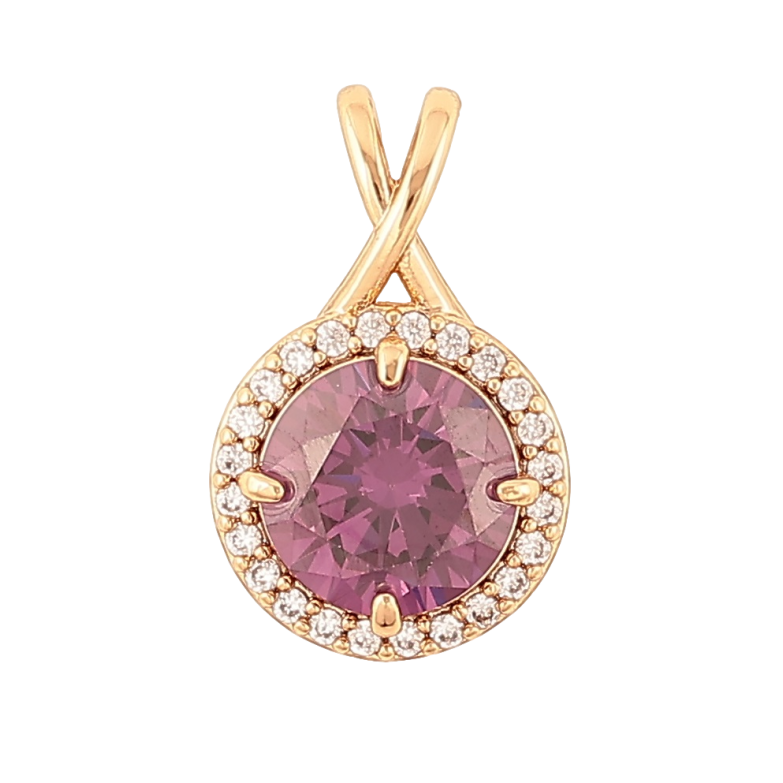 Кулон Xuping Позолота 18K «Бузковий кристал в обрамленні» для ланцюжка до 4мм фото №1 Кулон Xuping Позолота 18K «Бузковий кристал в обрамленні» для ланцюжка до 4мм фото №1