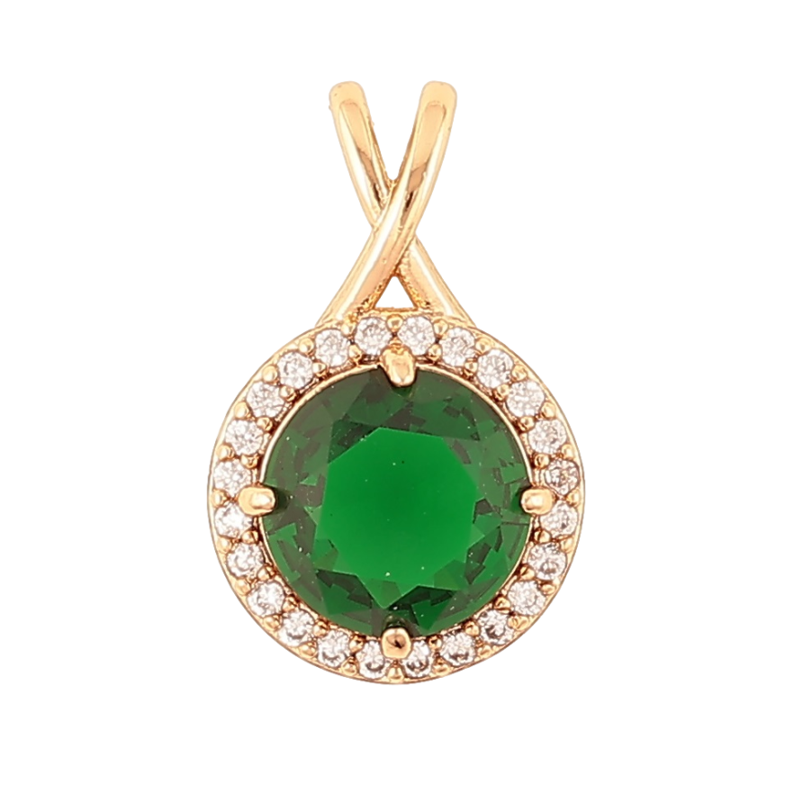 Кулон Xuping Позолота 18K Зеленый кристалл в обрамлении для цепочки до 4мм фото №1 Кулон Xuping Позолота 18K Зеленый кристалл в обрамлении для цепочки до 4мм фото №1