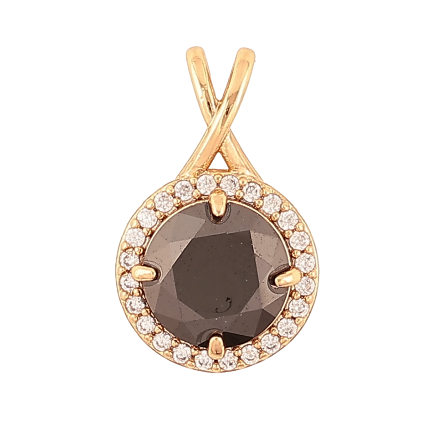 Кулон Xuping Позолота 18K Черный кристалл в обрамлении для цепочки до 4мм фото №1 Кулон Xuping Позолота 18K Черный кристалл в обрамлении для цепочки до 4мм фото №1