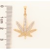 Кулон Xuping Позолота 18K Конопляный лист с кристаллами для цепочки до 6мм фото №2 Кулон Xuping Позолота 18K Конопляный лист с кристаллами для цепочки до 6мм фото №2
