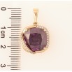 Кулон Xuping Позолота 18K Сиреневый кристалл в декоративной оправе для цепочки до 6мм фото №2