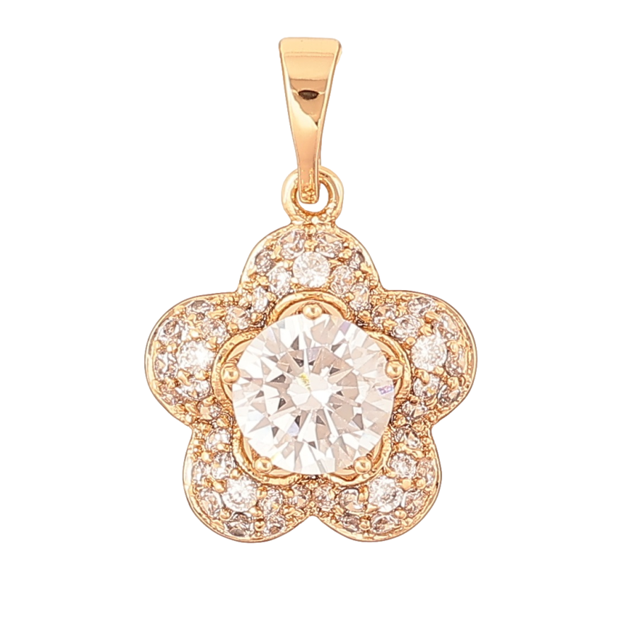 Кулон Xuping Позолота 18K «Кришталева квіточка» для ланцюжка до 5мм фото №1