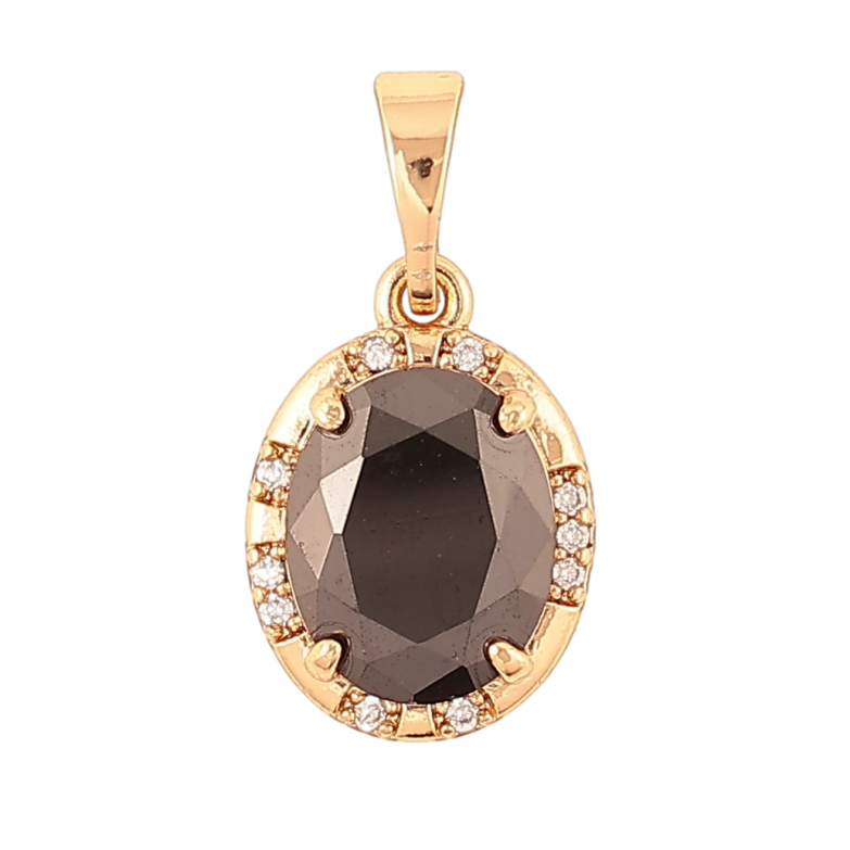 Кулон Xuping Позолота 18K «Чорний кристал у декоративній оправі» для ланцюжка до 5мм фото №2 Кулон Xuping Позолота 18K «Чорний кристал у декоративній оправі» для ланцюжка до 5мм фото №2