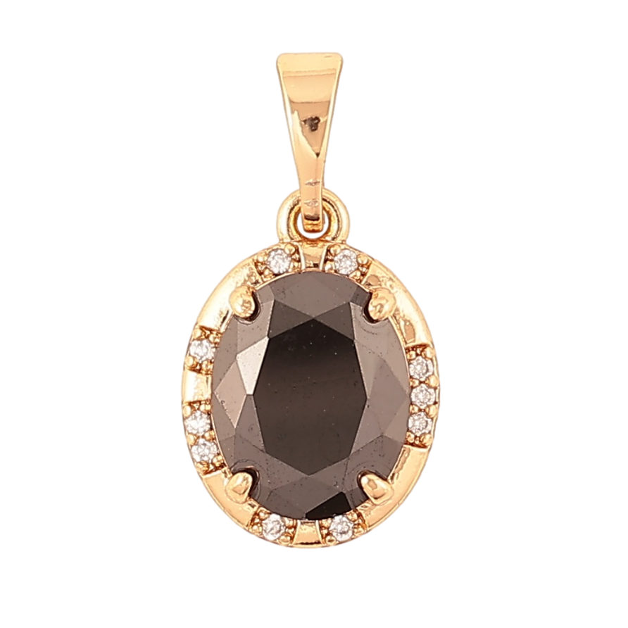 Кулон Xuping Позолота 18K Черный кристалл в декоративной оправе для цепочки до 5мм фото №1 Кулон Xuping Позолота 18K Черный кристалл в декоративной оправе для цепочки до 5мм фото №1