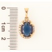 Кулон Xuping Позолота 18K «Синій кристал у декоративній оправі» для ланцюжка до 5мм фото №2