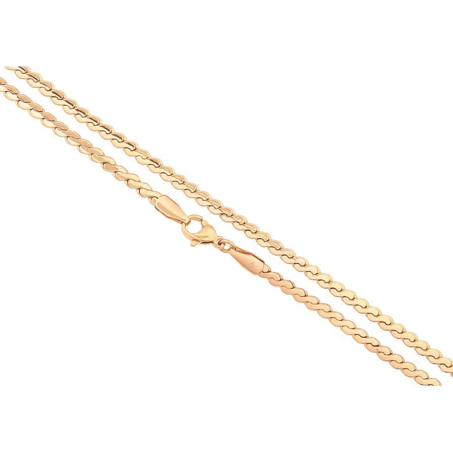 Ланцюжок Xuping Позолота 18K «Плетіння Серпантин» довжина 45см х 3мм фото №1 Ланцюжок Xuping Позолота 18K «Плетіння Серпантин» довжина 45см х 3мм фото №1