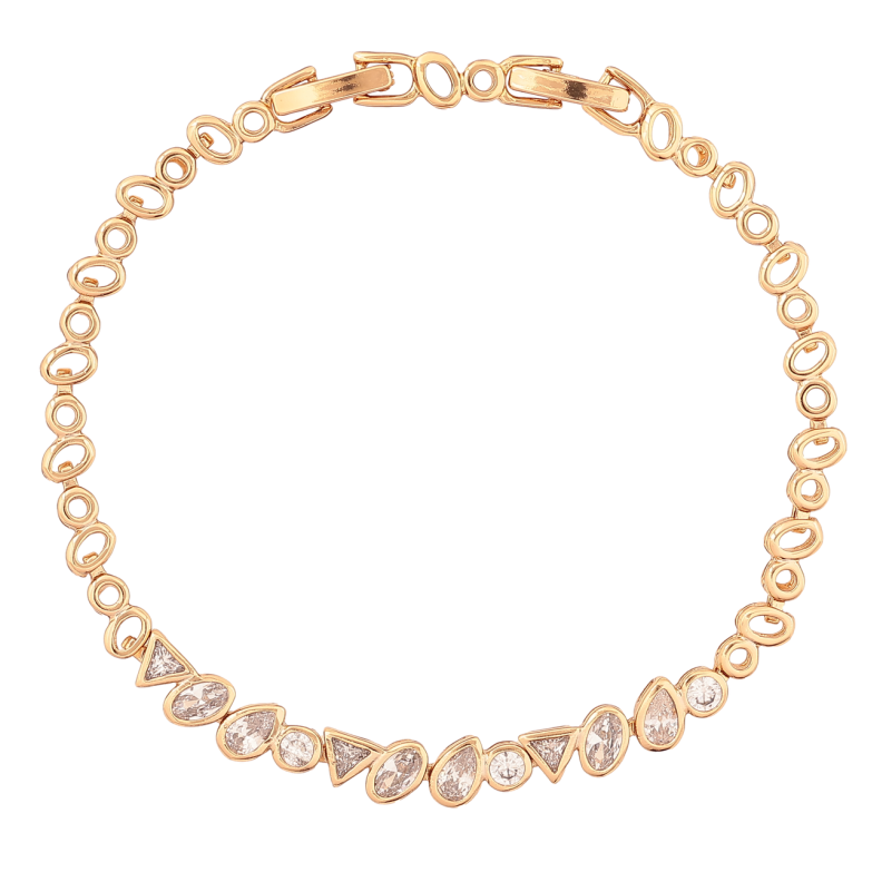Браслет Xuping Позолота 18K «Кришталева доріжка» розмір з доп. замком 18,20см х 4-6мм фото №1