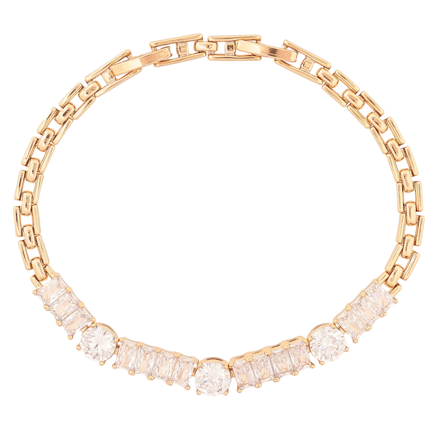 Браслет Xuping Позолота 18K Кристальная дорожка размер с доп. замком 17,19см х 4-6мм фото №1 Браслет Xuping Позолота 18K Кристальная дорожка размер с доп. замком 17,19см х 4-6мм фото №1