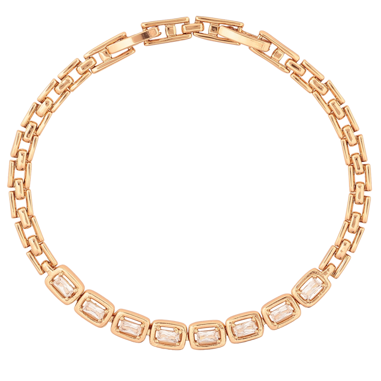 Браслет Xuping Позолота 18K «Доріжка кристалів» розмір з доп. замком 17.5,19.5см х 4-5мм фото №4
