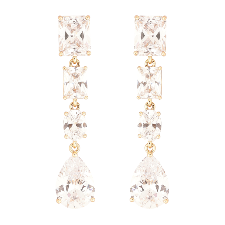 Серьги Xuping Позолота 18K пусеты Кристальные подвески фото №24