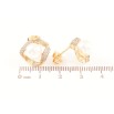 Серьги Xuping Позолота 18K пусеты Ромбы с инкрустацией кристаллами и жемчужинами фото №2