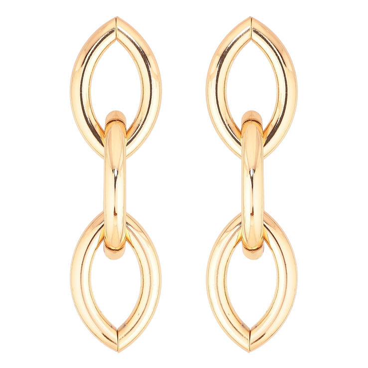 Серьги Xuping Позолота 18K пусеты Звенья цепочки фото №10
