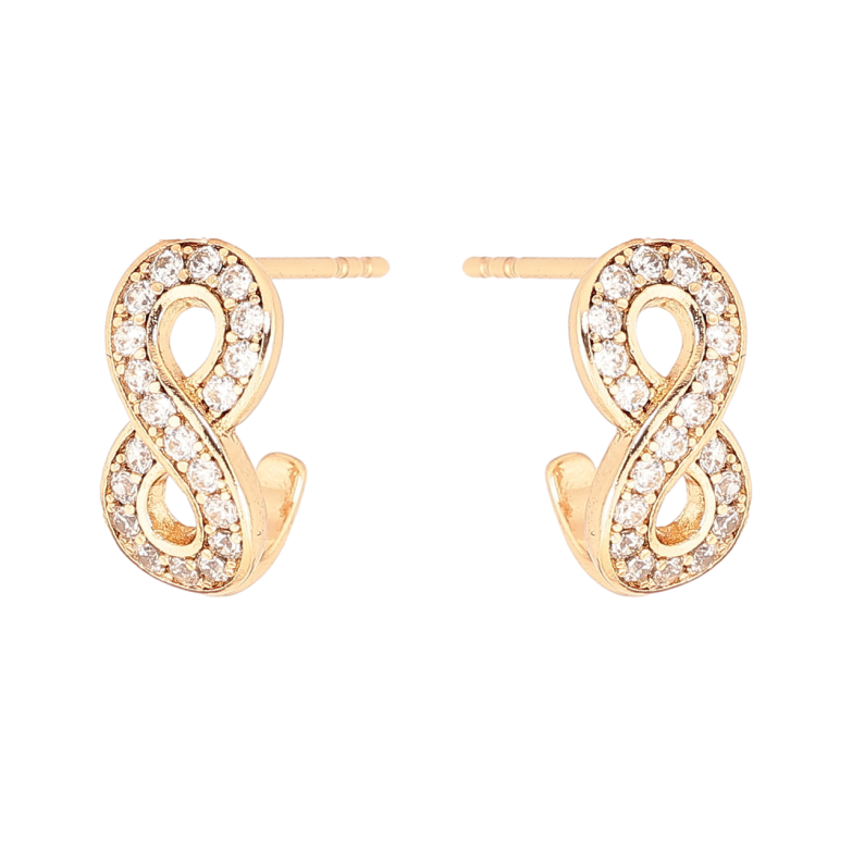 Сережки Xuping Позолота 18K пусети «Вісімки з кристалами» фото №17 Сережки Xuping Позолота 18K пусети «Вісімки з кристалами» фото №17