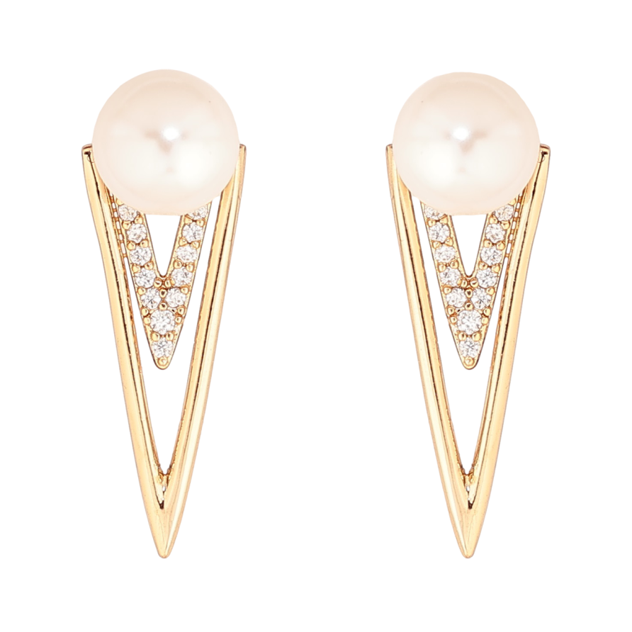 Серьги Xuping Позолота 18K пусеты Декоративный узор с жемчужинами фото №1 Серьги Xuping Позолота 18K пусеты Декоративный узор с жемчужинами фото №1