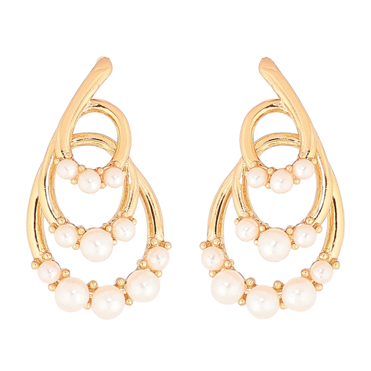 Серьги Xuping Позолота 18K пусеты Декоративный узор с жемчужинами фото №25