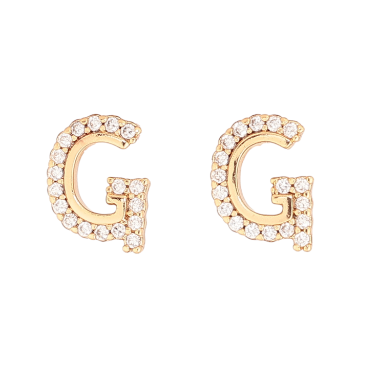 Сережки Xuping Позолота 18K пусети «Буква G з кристалами» фото №14