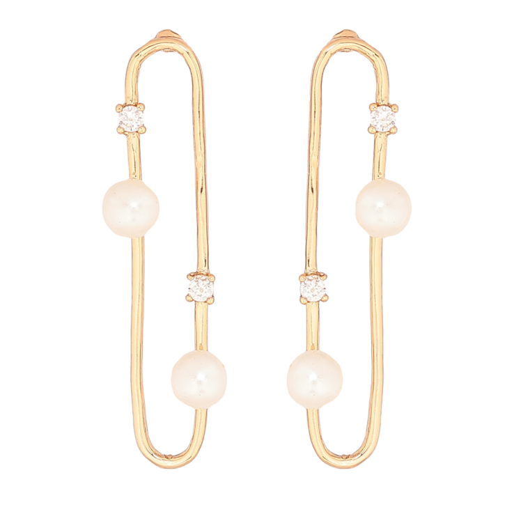 Серьги Xuping Позолота 18K пусеты Узор с кристаллами и жемчужинами фото №18 Серьги Xuping Позолота 18K пусеты Узор с кристаллами и жемчужинами фото №18