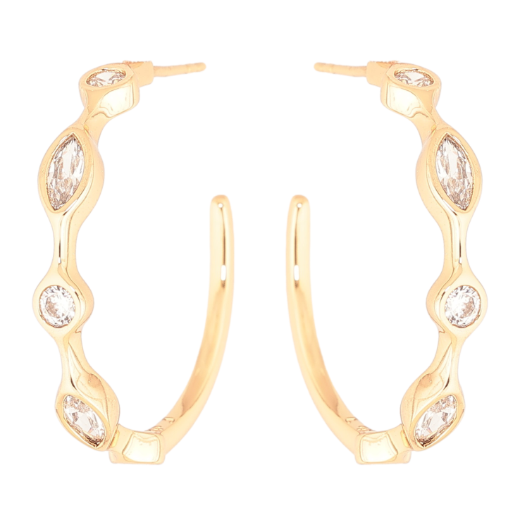 Серьги Xuping Позолота 18K пусеты Дуги с кристаллами фото №15