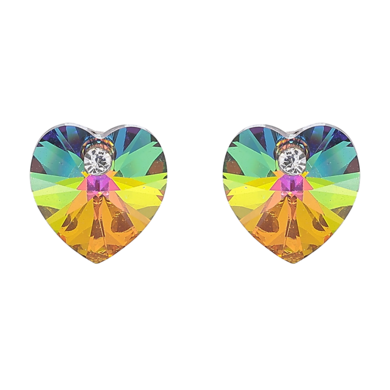 Сережки Xuping колір Родій з кристалами Swarovski пусети «Сердечка Vitrail Medium» фото №17 Сережки Xuping колір Родій з кристалами Swarovski пусети «Сердечка Vitrail Medium» фото №17